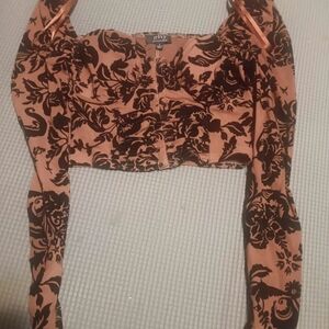 Privy Pink and Black Floral Corset Top